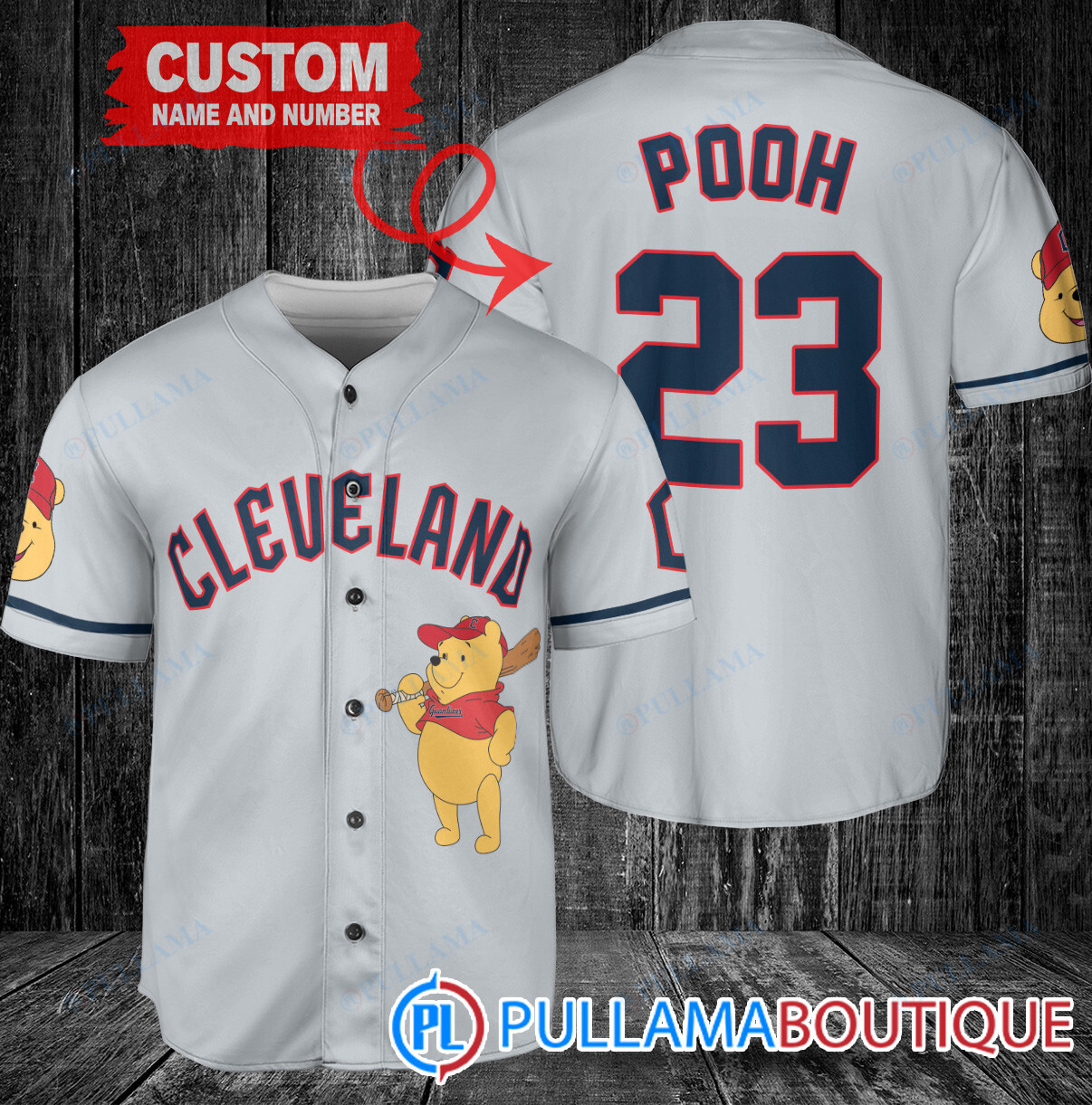 Personalized Miami Marlins Winnie the Pooh Baseball Jersey Black