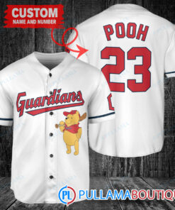 Personalized Cleveland Guardians Winnie the Pooh Baseball Jersey White