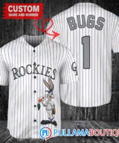 Personalized Colorado Rockies Bugs Bunny Baseball Jersey White