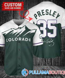 Personalized Colorado Rockies Elvis Presley Baseball Jersey Green