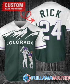 Personalized Colorado Rockies Rick and Morty Baseball Jersey Green