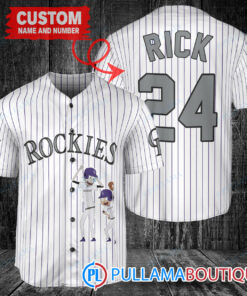 Personalized Colorado Rockies Rick and Morty Baseball Jersey White