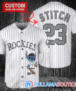 Personalized Colorado Rockies Stitch Baseball Jersey White