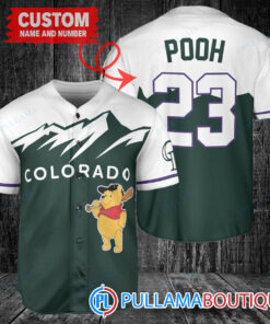 Personalized Colorado Rockies Winnie the Pooh Baseball Jersey Green