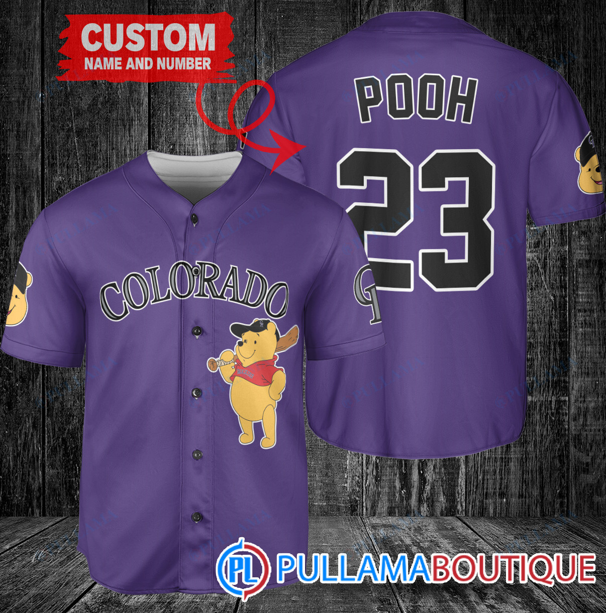 Personalized Minnesota Twins Winnie the Pooh Baseball Jersey Gray Road