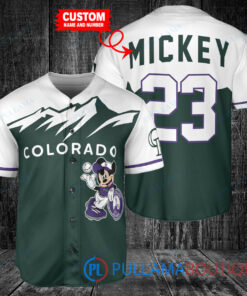 Personalized Colorado Rockies x Mickey Mouse Baseball Jersey