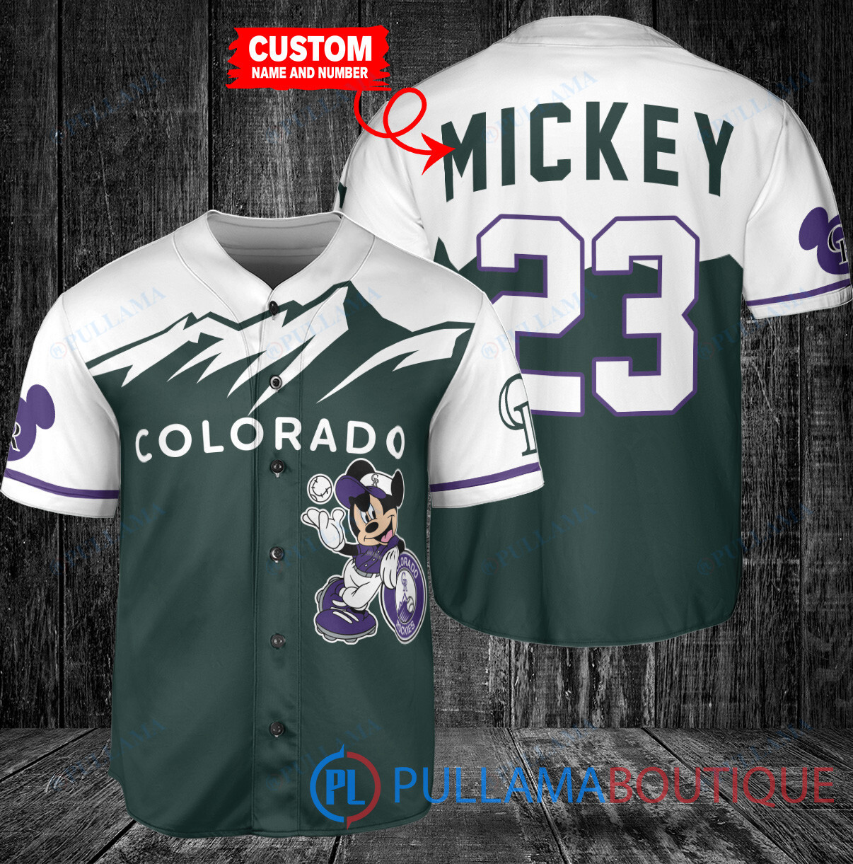 Personalized Texas Rangers x Mickey Mouse Baseball Jersey