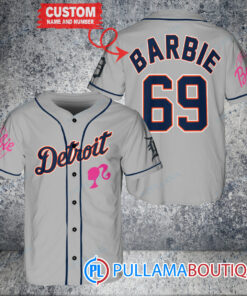 Personalized Detroit Tigers Barbie Baseball Jersey Gray