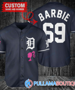 Personalized Detroit Tigers Barbie Baseball Jersey Navy