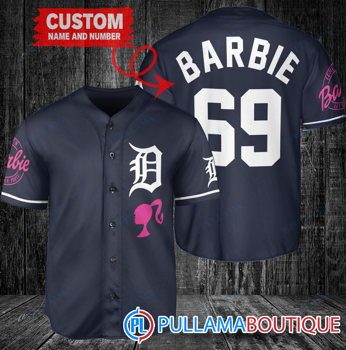 Personalized Seattle Mariners Barbie Baseball Jersey Navy