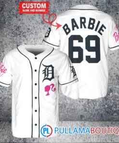 Personalized Detroit Tigers Barbie Baseball Jersey White