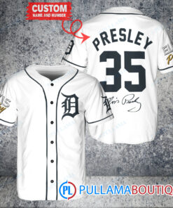 Personalized Detroit Tigers Elvis Presley Baseball Jersey White