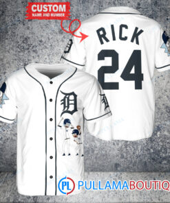 Personalized Detroit Tigers Rick and Morty Baseball Jersey White