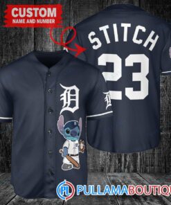 Personalized Detroit Tigers Stitch Baseball Jersey Navy