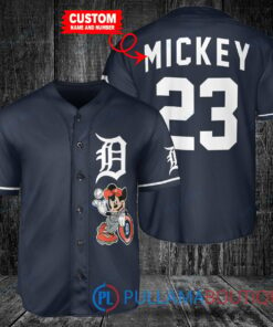 Personalized Detroit Tigers x Mickey Mouse Baseball Jersey