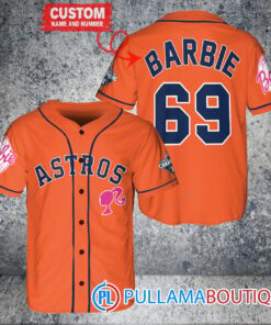 Personalized Houston Astros Barbie Baseball Jersey Orange