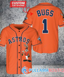 Personalized Houston Astros Bugs Bunny Baseball Jersey Orange