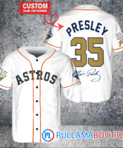 Personalized Houston Astros Elvis Presley Baseball Jersey White