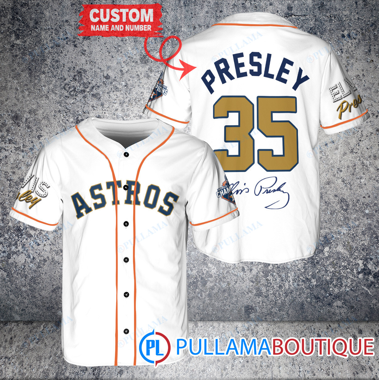 Personalized Texas Rangers Elvis Presley Baseball Jersey Cream