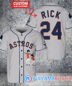 Personalized Houston Astros Rick and Morty Baseball Jersey Gray