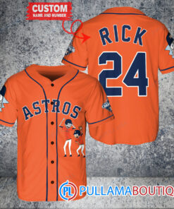 Personalized Houston Astros Rick and Morty Baseball Jersey Orange