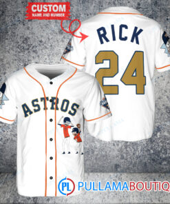 Personalized Houston Astros Rick and Morty Baseball Jersey White