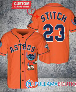 Personalized Houston Astros Stitch Baseball Jersey Orange