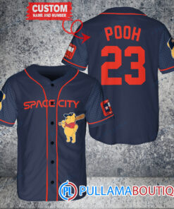 Personalized Houston Astros Winnie the Pooh Baseball Jersey Black City Connect