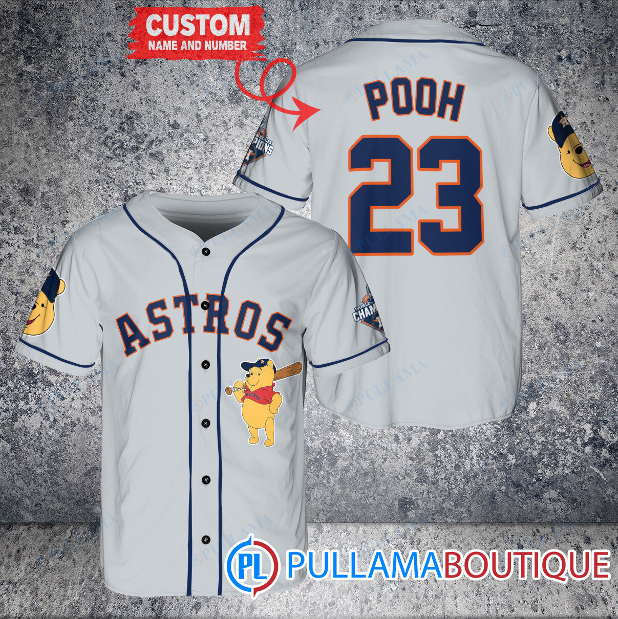 Personalized New York Mets Winnie the Pooh Baseball Jersey White