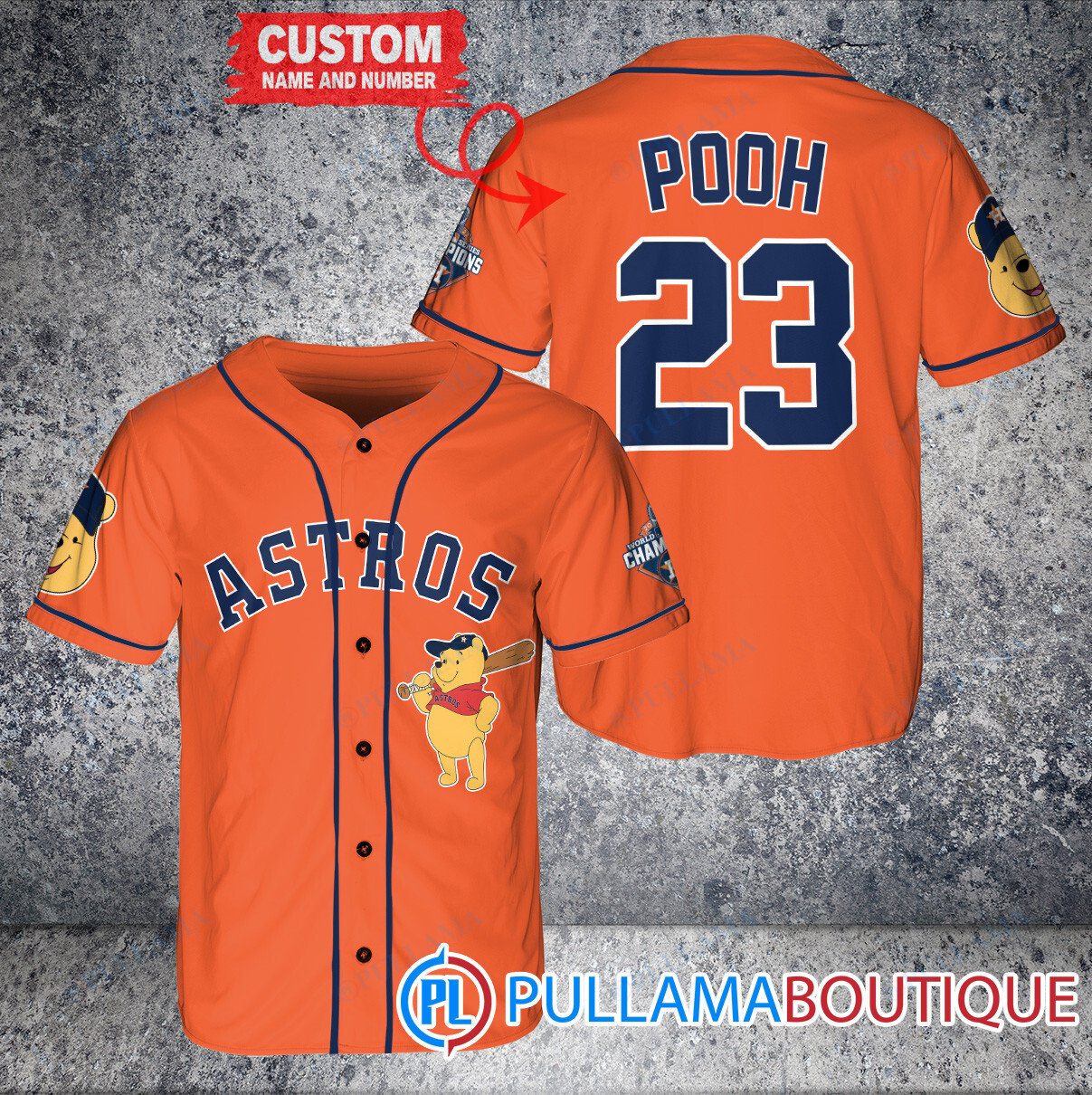 Personalized Atlanta Braves Winnie the Pooh Baseball Jersey White