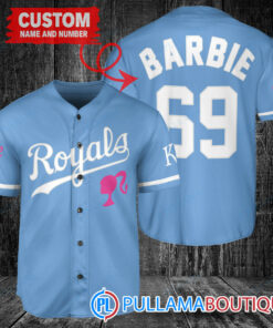 Personalized Kansas City Royals Barbie Baseball Jersey Light Blue