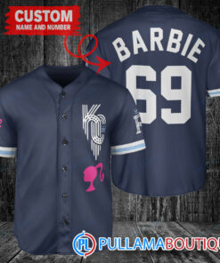 Personalized Kansas City Royals Barbie Baseball Jersey Navy