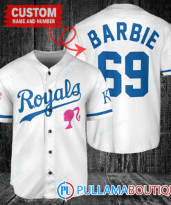 Personalized Kansas City Royals Barbie Baseball Jersey White