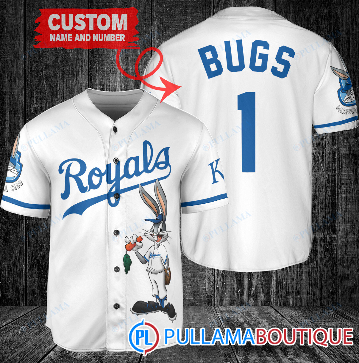 Personalized Los Angeles Angels Bugs Bunny Baseball Jersey Cream