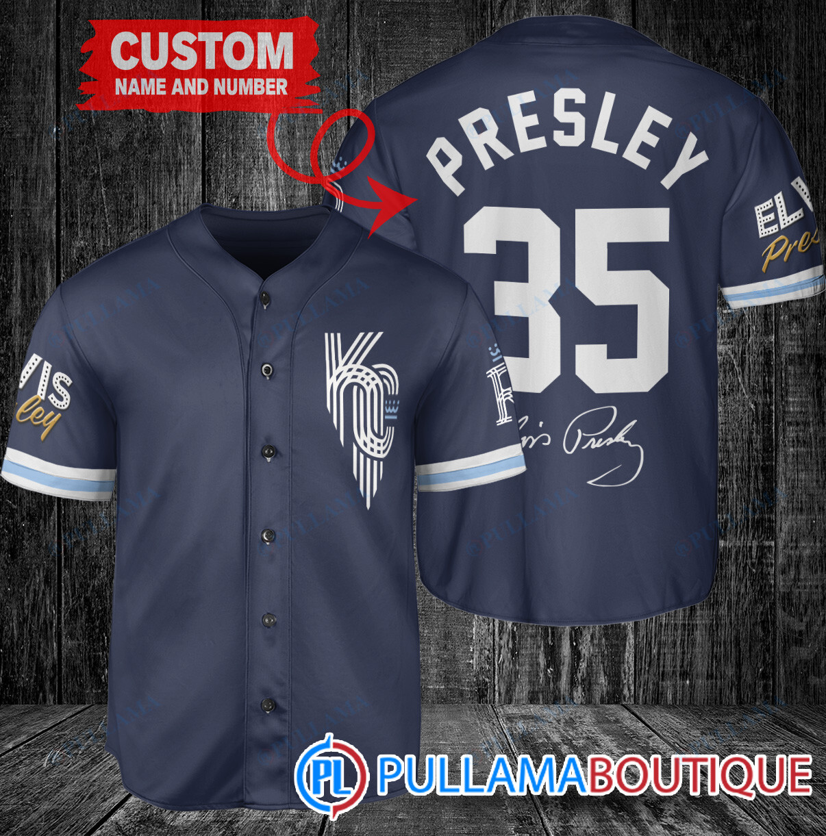 Personalized Minnesota Twins Elvis Presley Baseball Jersey Navy