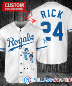 Personalized Kansas City Royals Rick and Morty Baseball Jersey White