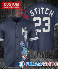 Personalized Kansas City Royals Stitch Baseball Jersey Navy