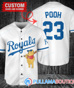 Personalized Kansas City Royals Winnie the Pooh Baseball Jersey White