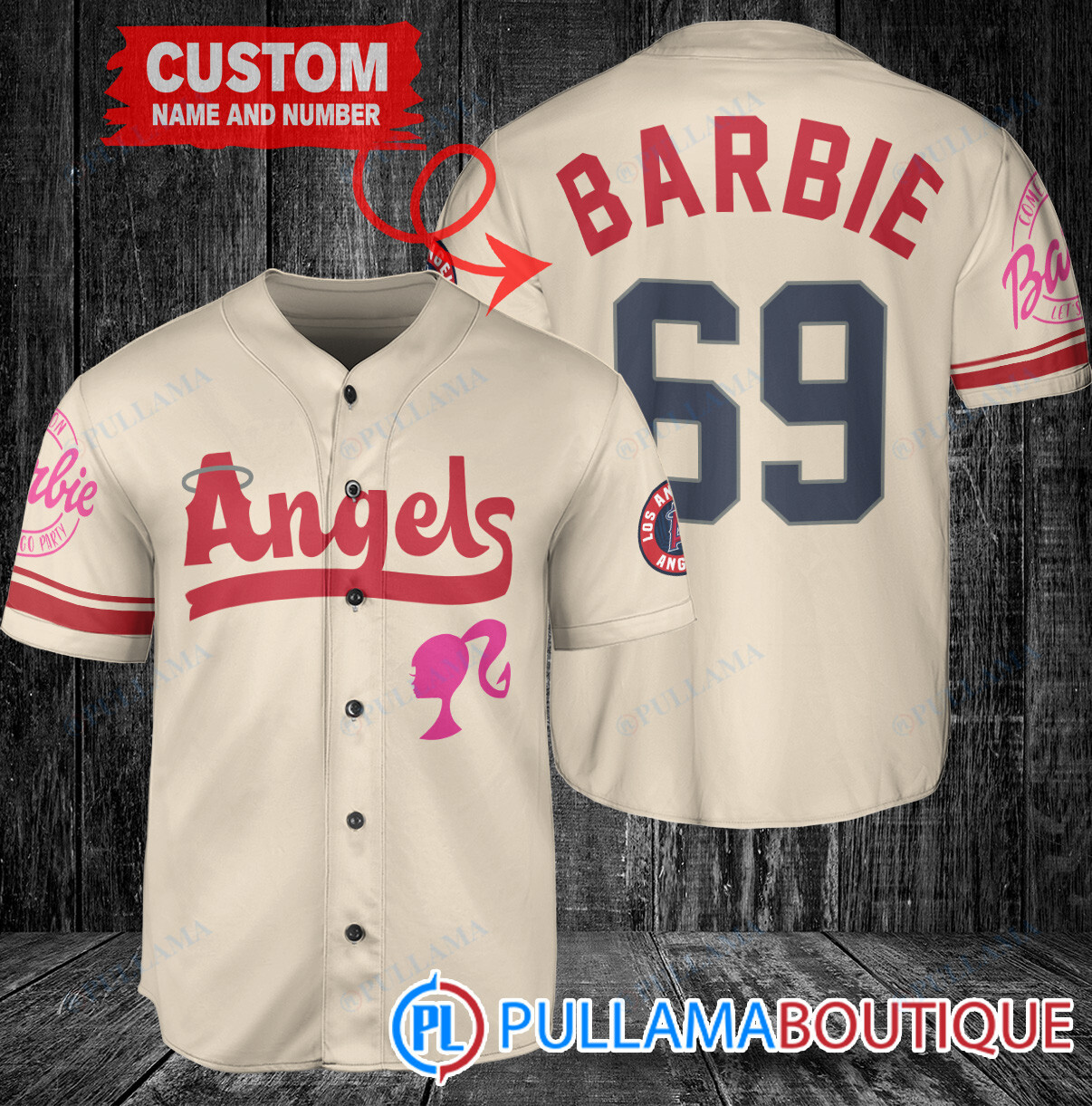 Personalized San Francisco Giants Barbie Baseball Jersey Cream