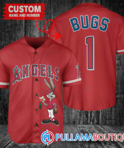 Personalized Los Angeles Angels Bugs Bunny Baseball Jersey Red