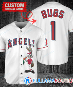 Personalized Los Angeles Angels Bugs Bunny Baseball Jersey White