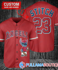 Personalized Los Angeles Angels Stitch Baseball Jersey Red