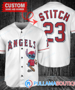 Personalized Los Angeles Angels Stitch Baseball Jersey White