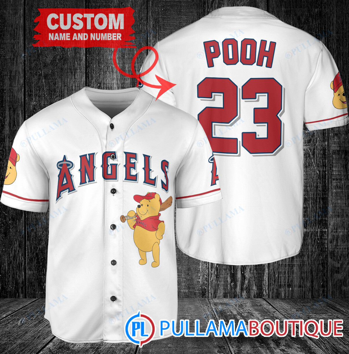 Personalized Houston Astros Winnie the Pooh Baseball Jersey Orange