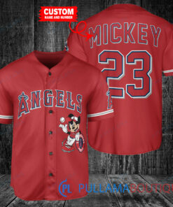 Personalized Los Angeles Angels x Mickey Mouse Baseball Jersey