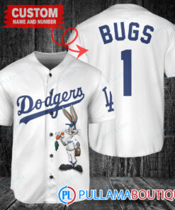 Personalized Los Angeles Dodgers Bugs Bunny Baseball Jersey White