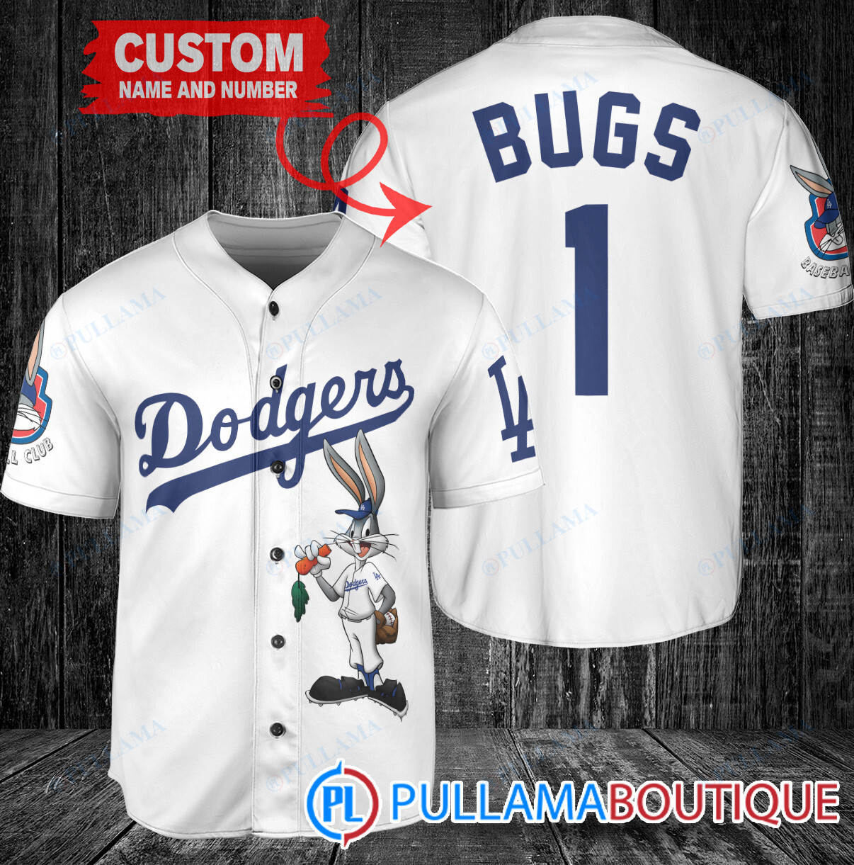 Personalized Texas Rangers Bugs Bunny Baseball Jersey Cream