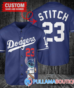 Personalized Los Angeles Dodgers Stitch Baseball Jersey Navy