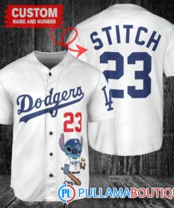 Personalized Los Angeles Dodgers Stitch Baseball Jersey White