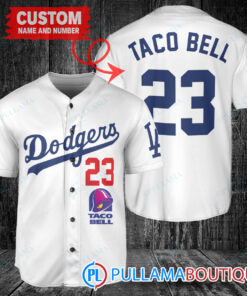 Personalized Los Angeles Dodgers Taco Bell Baseball Jersey White